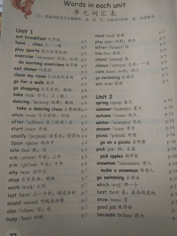 英语书五年级下册单词表图片.