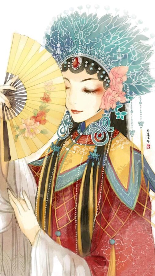 京剧人物手绘唯美图图片