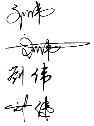 刘伟艺术签名图片